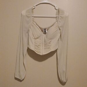 Windsor Cream Ruched Long Sleeve Blouse